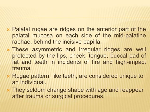 Palatal rugae | PPTX