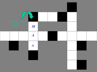 Raro, em  inglês M A N 