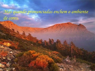 Mas quando pronunciadas enchem o ambiente de cores. 