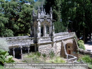 Cheios de romantismo, os Jardins estão construídos sobre socalcos e constituídos por uma mistura de plantas e árvores, trazidas das mais variadas partes do globo ! 