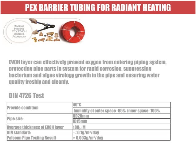Palconn PEX Potable Water Pipe & Radiant PEX O2 Barrier Heating Pipe. | PPT