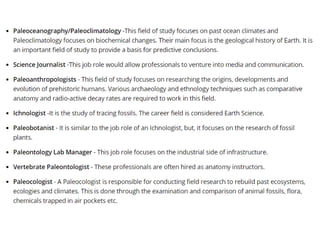 Paleontology  Career