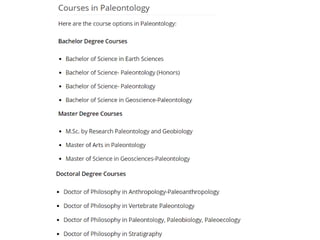 Paleontology  Career