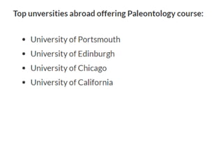 Paleontology  Career