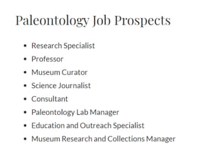 Paleontology  Career