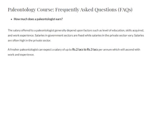 Paleontology  Career