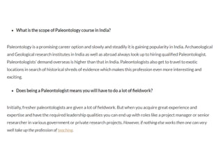 Paleontology  Career