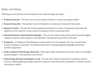Paleontology  Career