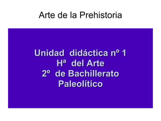 Arte de la Prehistoria



Unidad didáctica nº 1
    Hª del Arte
 2º de Bachillerato
     Paleolítico
 