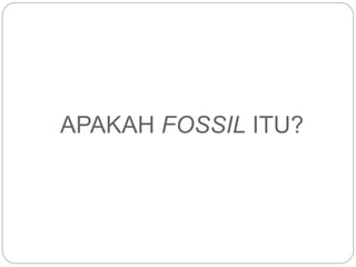 APAKAH FOSSIL ITU?
 