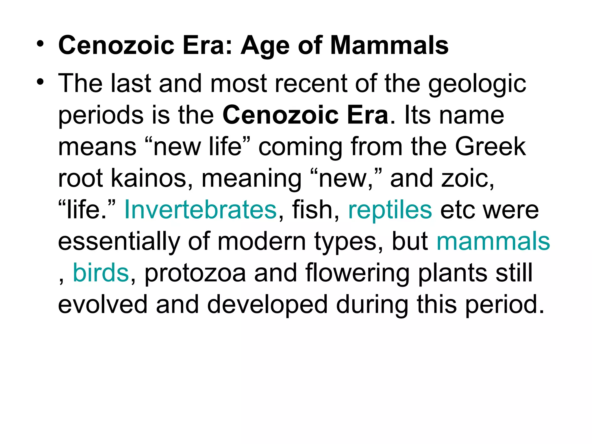 Which Era Ruled The Mammals? (Paleozoic, Mesozoic, Cenozoic?) - 8iim77x
