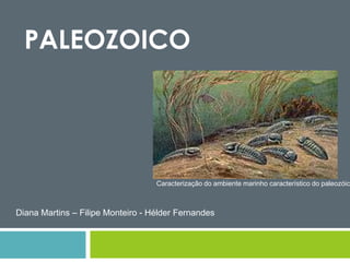 PALEOZOICO




                                   Caracterização do ambiente marinho característico do paleozóic



Diana Martins – Filipe Monteiro - Hélder Fernandes
 