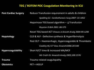 Rotem Poc Coagulation Monitoring in Critical Care | PPT