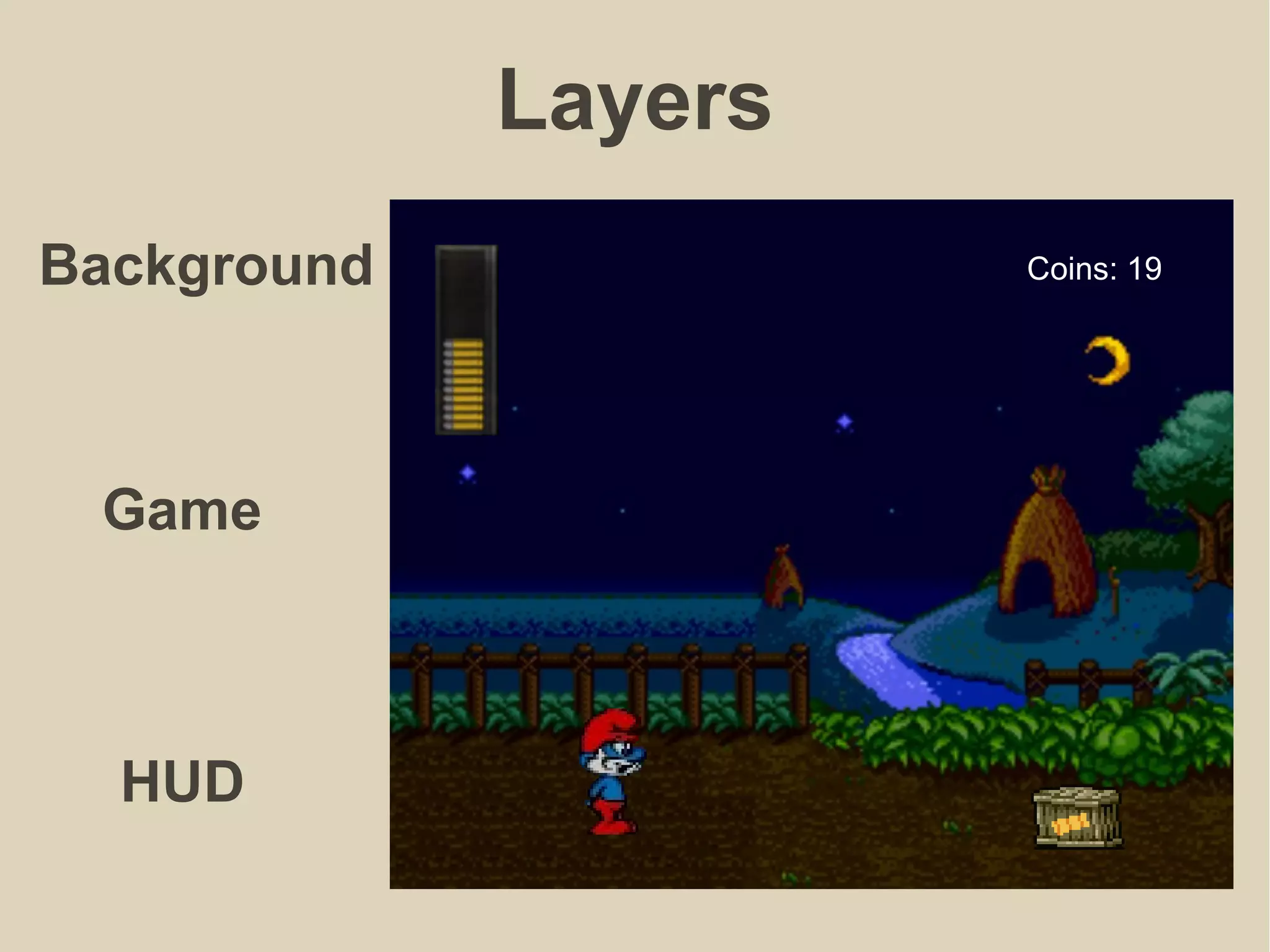 Layers
Coins: 19Background
Game
HUD
 
