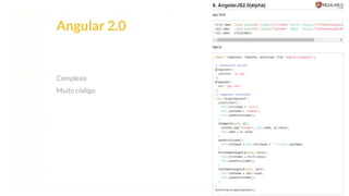 This is our vision
Building the foundation to Build a 3B Company by FY20
Angular 2.0
Complexo
Muito código
 