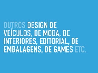 OUTROS DESIGN DE
VEÍCULOS, DE MODA, DE
INTERIORES, EDITORIAL, DE
EMBALAGENS, DE GAMES ETC.
 