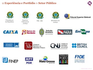 :: Experiência e Portfolio > Setor Público

Presidência
da República

Superior
Tribunal de
Justiça

TRE - MG

Ministério da
Justiça

ninocarvalho.com.br

 