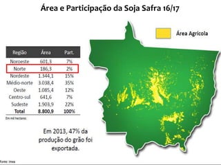 Área e Participação da Soja Safra 16/17
 