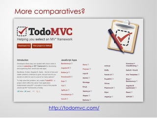 More comparatives?
http://todomvc.com/
 