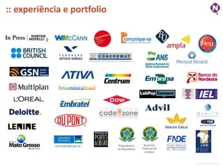 :: experiência e portfolio




                             Presidência     Superior
                             da República   Tribunal de
                                              Justiça



                                                          ninocarvalho.com.br
 