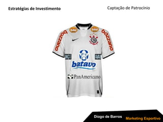 Captação de Patrocínio
Diogo de Barros
Marketing Esportivo
Estratégias de Investimento
 