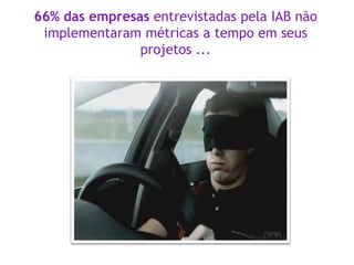 66% das empresas entrevistadas pela IAB não
implementaram métricas a tempo em seus
projetos ...
 