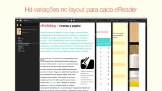 Há variações no layout para cada eReader
 
