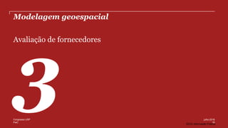 PwC
(DC0) Informação Pública
Modelagem geoespacial
Avaliação de fornecedores
15
julho 2016Congresso USP
 