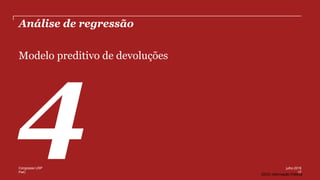 PwC
(DC0) Informação Pública
Análise de regressão
Modelo preditivo de devoluções
17
julho 2016Congresso USP
 