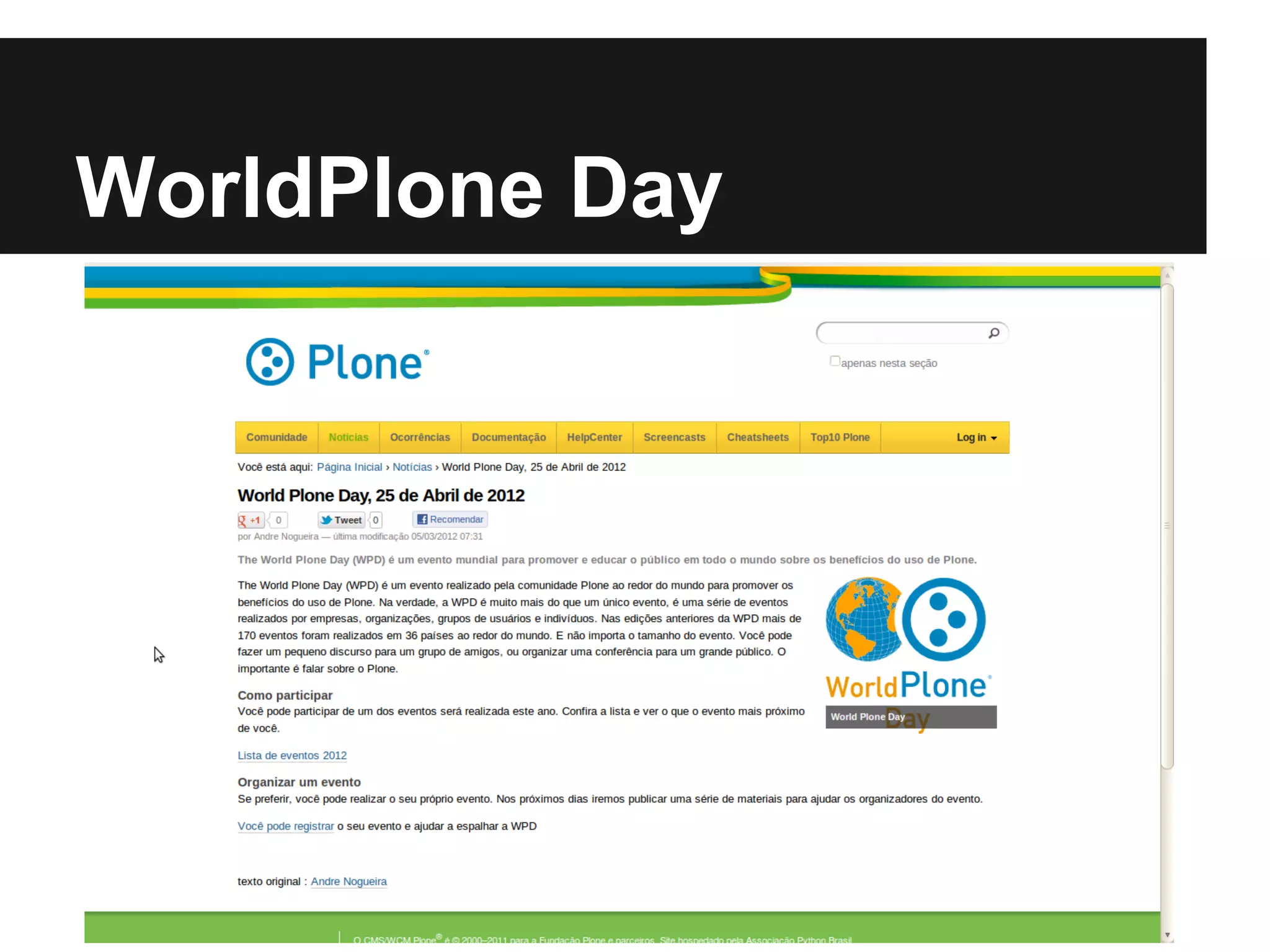 WorldPlone Day
 