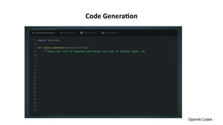 Code Generation
OpenAI Codex
 