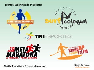 Eventos Esportivos da Tri Esportes
Gestão Esportiva e Empreendedorismo
 