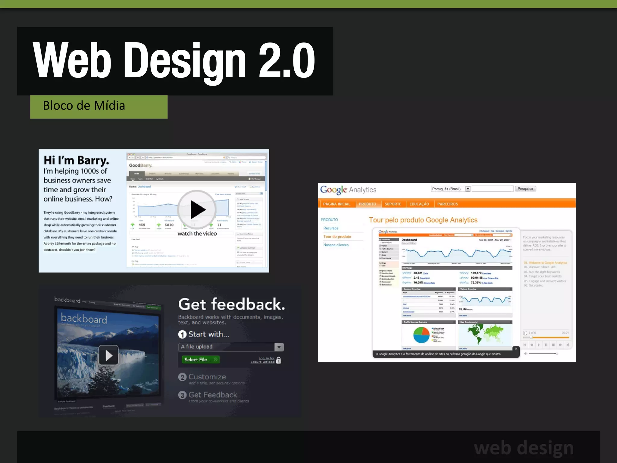 Web Design 2.0
Bloco de Mídia




                 web design
 