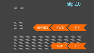 ?????????  
???????  
????????  
????????  
??????????????????????????????????????????????????????????
??????????????????????????????????????????????????????????
??????????????????????????????????????????????????????????
??????????????????????????????????????????????????????????
?????????????????????????????????????????????????????????
http 2.0
BINÁRIO HPACK
GZIP
TLS
TLS
 