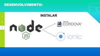3
2
1
DESENVOLVIMENTO:
INSTALAR
 