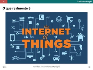 O que realmente é
Contextualização1
2017 Internet das Coisas: Conceitos e Aplicações 19
 