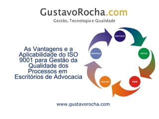 As Vantagens e a Aplicabilidade do ISO 9001 para Gestão da Qualidade dos Processos em  Escritórios de Advocacia www.gustavorocha.com 