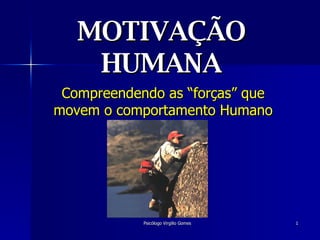 MOTIVAÇÃO HUMANA Compreendendo as “forças” que movem o comportamento Humano 