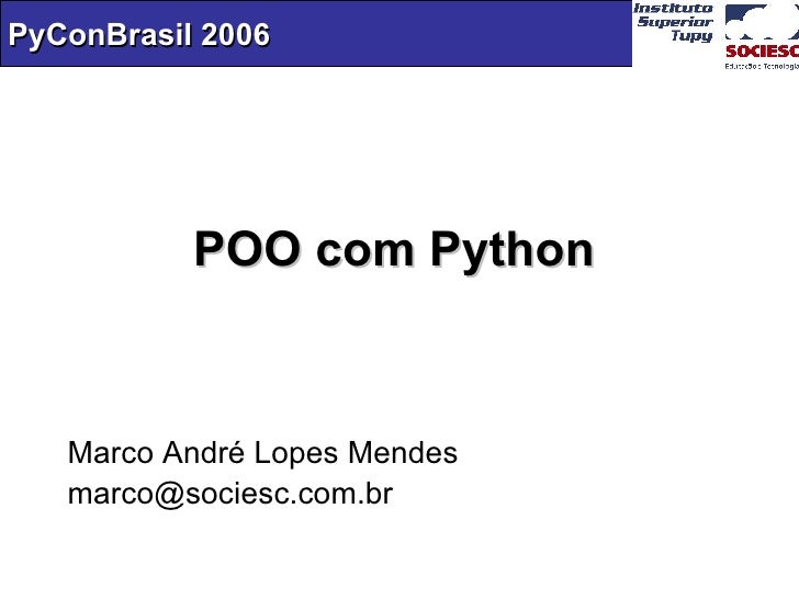 Uso de POO com Python - PyconBrasil 2