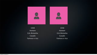 1948 1948
Homem Homem
Grã-Bretanha Grã-Bretanha
Casado Casado
Famoso e rico Famoso e rico
sexta-feira, 31 de maio de 13
 