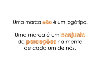 Uma marca   é um logótipo!

Uma marca é um
 de           na mente
   de cada um de nós.
 