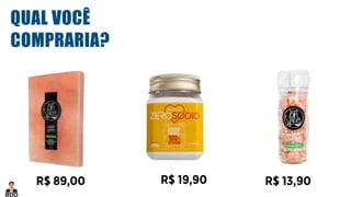 QUAL VOCÊ
COMPRARIA?
R$ 13,90R$ 19,90R$ 89,00 R$ 13,90
 