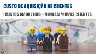 CUSTO DE AQUISIÇÃO DE CLIENTES
(CUSTOS MARKETING + VENDAS)/NOVOS CLIENTES
 