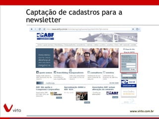 Captação de cadastros para a newsletter 
