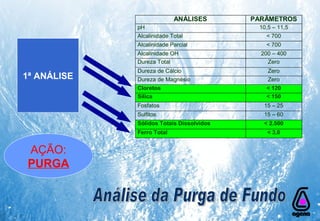 1ª ANÁLISE AÇÃO: PURGA Análise da Purga de Fundo 