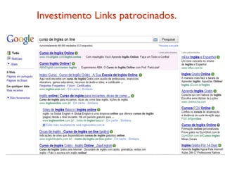 Investimento Links patrocinados.
 