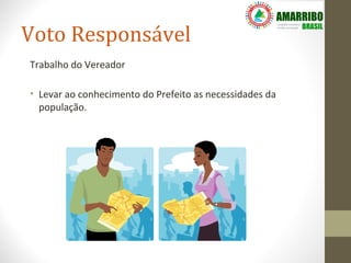 Voto Responsável
Trabalho do Vereador

• Levar ao conhecimento do Prefeito as necessidades da
  população.
 