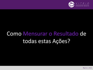 Como Mensurar o Resultado de
todas estas Ações?
 