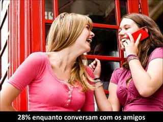28% enquanto conversam com os amigos
 