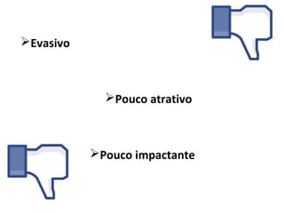 Evasivo



             Pouco atrativo



           Pouco impactante
 